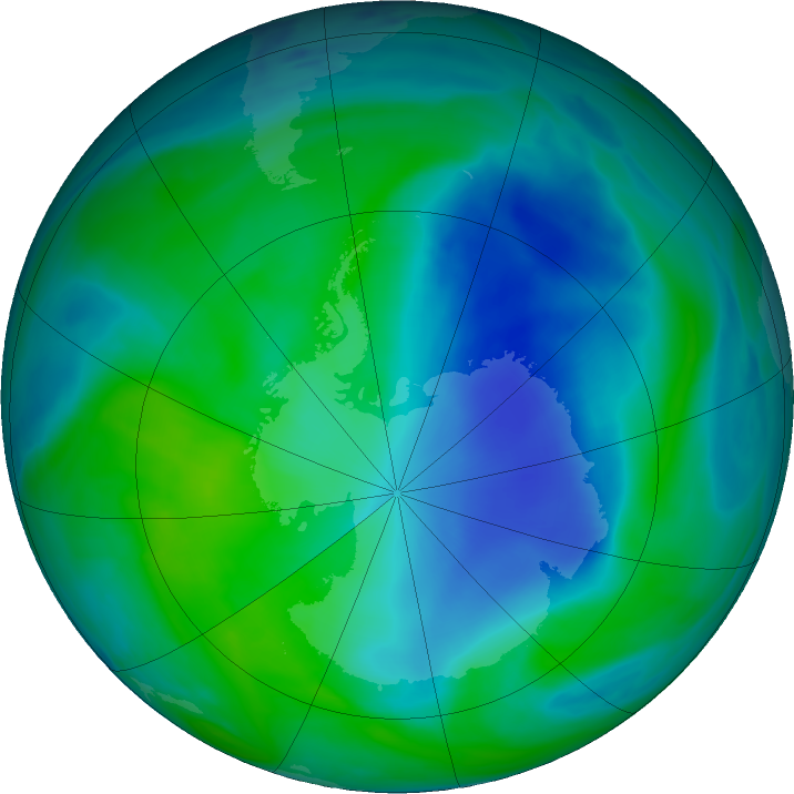 Antarctic ozone map for 09 December 2022